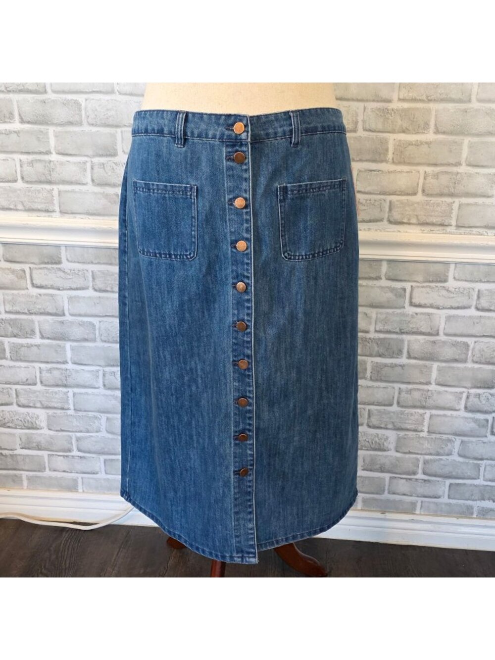 NWT Ivy City Co Emma Denim Skirt 16W Western Modest Cotton Midi Coastal Cowgirl